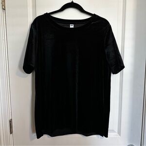 Old Navy Black Velvet Crew Top